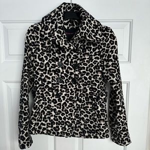 Leopard pea coat